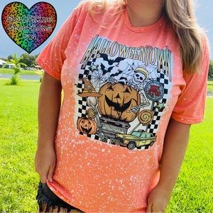 Halloween Town Bleached Tee Shirt